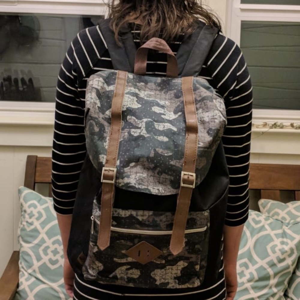 Camo Print Backpack